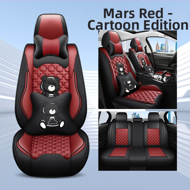 Teljes körű autóülésvédő, rajzfilm-szerű stílus, PU bőr, töltet szintetikus rostokból, Xin Meng De, négy évszakos használatra