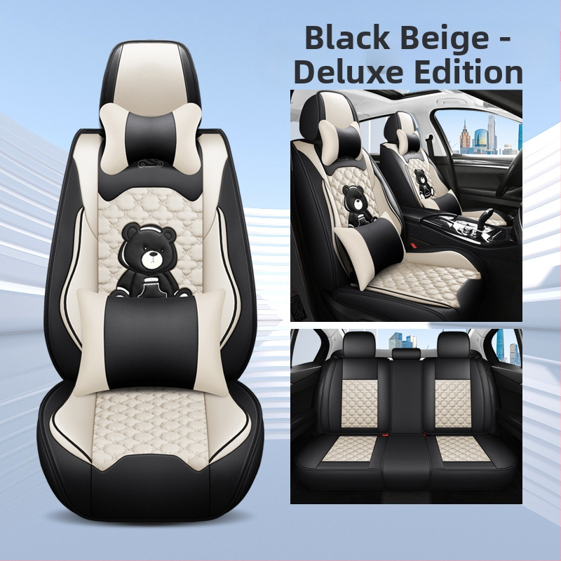 Teljes körű autóülésvédő, rajzfilm-szerű stílus, PU bőr, töltet szintetikus rostokból, Xin Meng De, négy évszakos használatra