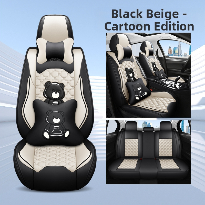 Teljes körű autóülésvédő, rajzfilm-szerű stílus, PU bőr, töltet szintetikus rostokból, Xin Meng De, négy évszakos használatra