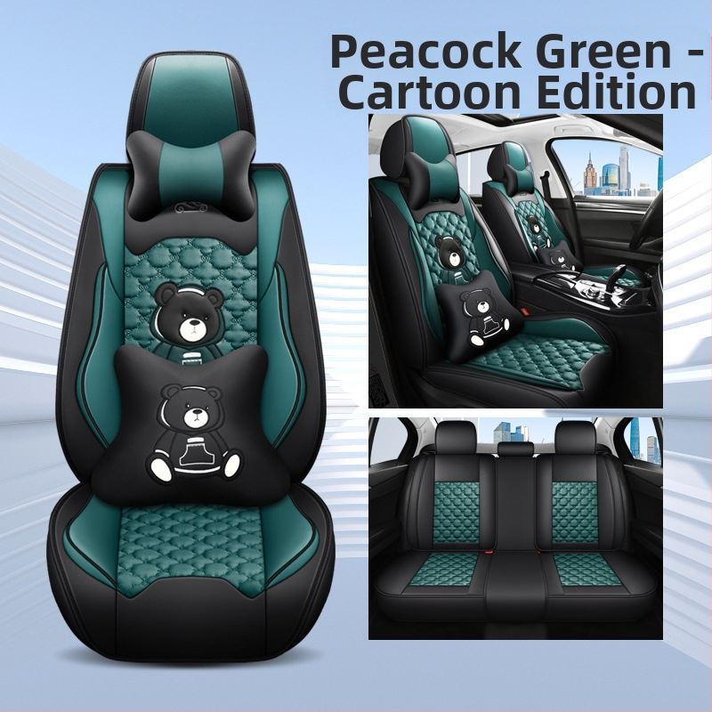 Teljes körű autóülésvédő, rajzfilm-szerű stílus, PU bőr, töltet szintetikus rostokból, Xin Meng De, négy évszakos használatra