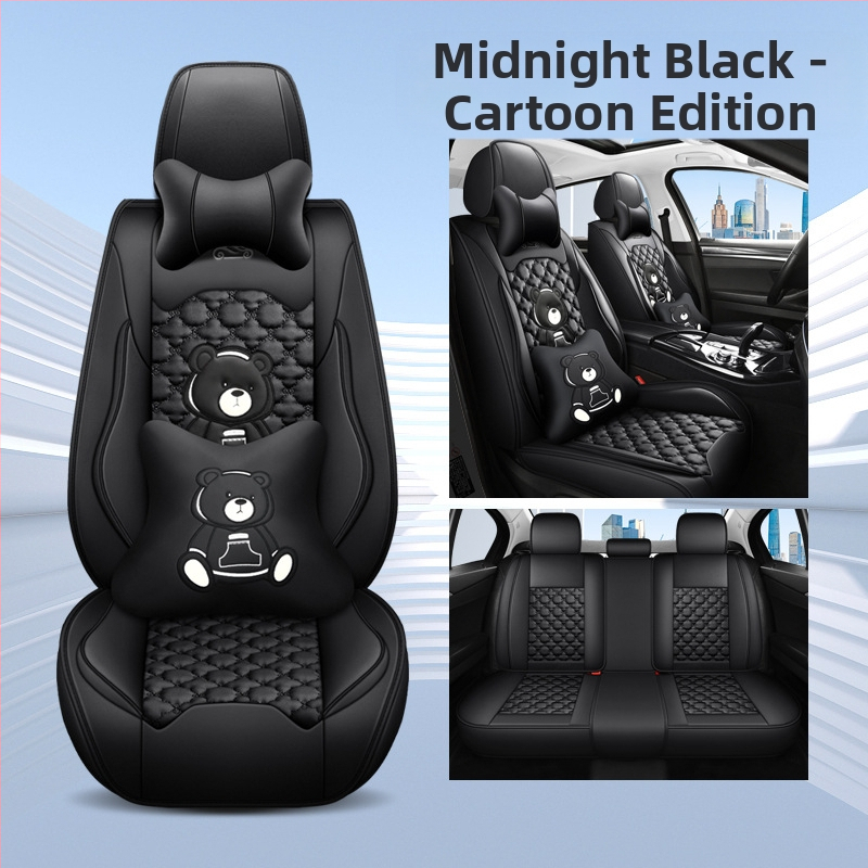 Teljes körű autóülésvédő, rajzfilm-szerű stílus, PU bőr, töltet szintetikus rostokból, Xin Meng De, négy évszakos használatra
