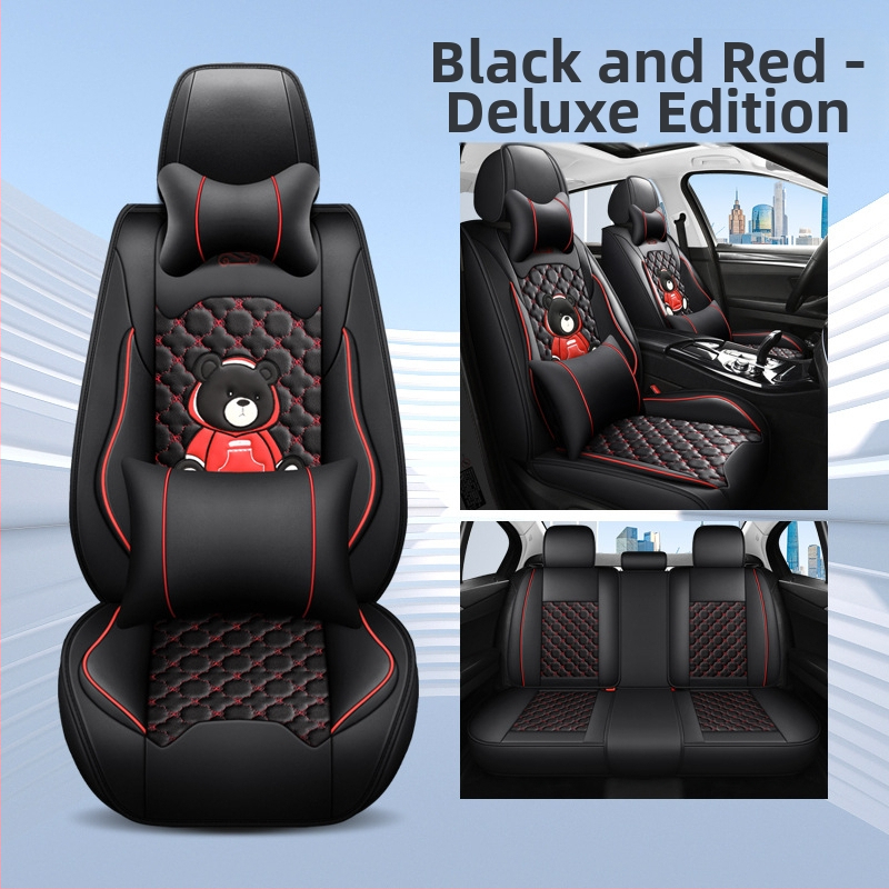Teljes körű autóülésvédő, rajzfilm-szerű stílus, PU bőr, töltet szintetikus rostokból, Xin Meng De, négy évszakos használatra