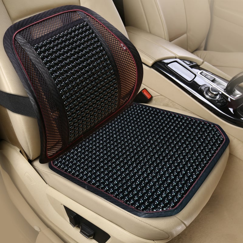 Μαξιλάρι καθίσματος αυτοκινήτου με ξύλινες χάντρες και αναπνεύσιμο γέμισμα από δίχτυ, θερινή χρήση, καθολική εφαρμογή, προσαρμοζόμενη επεξεργασία