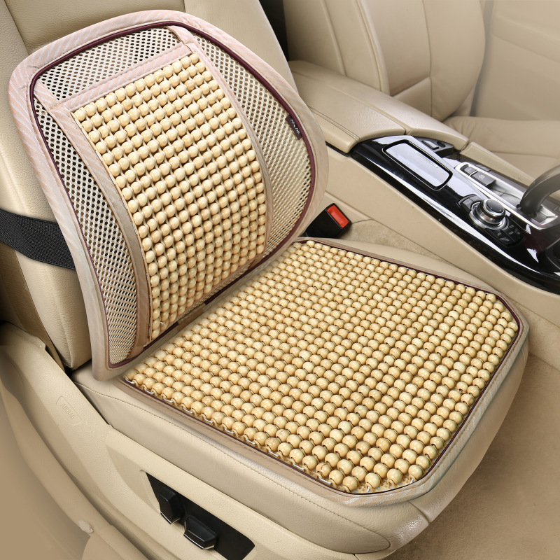 Μαξιλάρι καθίσματος αυτοκινήτου με ξύλινες χάντρες και αναπνεύσιμο γέμισμα από δίχτυ, θερινή χρήση, καθολική εφαρμογή, προσαρμοζόμενη επεξεργασία