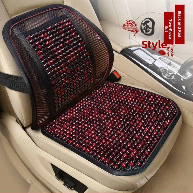 Μαξιλάρι καθίσματος αυτοκινήτου με ξύλινες χάντρες και αναπνεύσιμο γέμισμα από δίχτυ, θερινή χρήση, καθολική εφαρμογή, προσαρμοζόμενη επεξεργασία