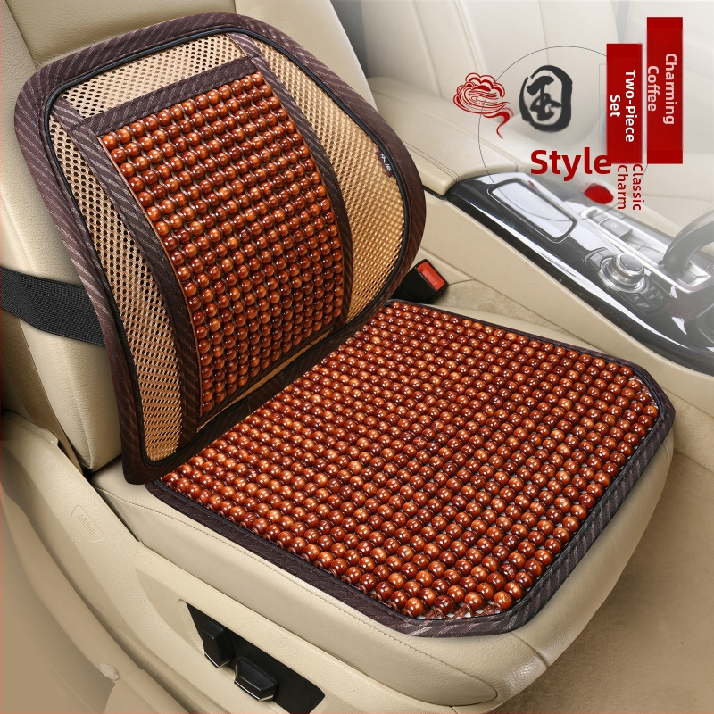Μαξιλάρι καθίσματος αυτοκινήτου με ξύλινες χάντρες και αναπνεύσιμο γέμισμα από δίχτυ, θερινή χρήση, καθολική εφαρμογή, προσαρμοζόμενη επεξεργασία