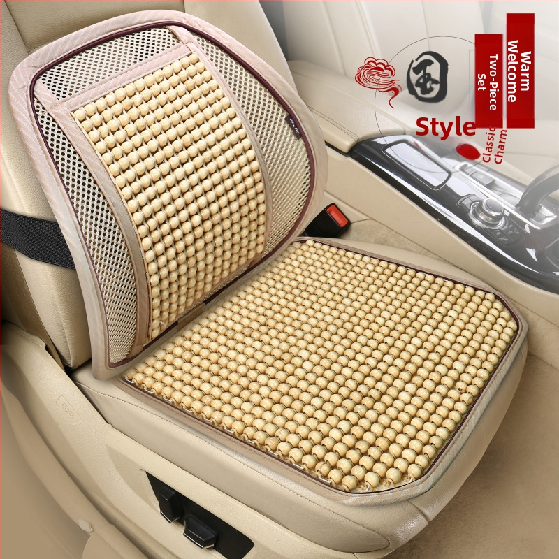 Μαξιλάρι καθίσματος αυτοκινήτου με ξύλινες χάντρες και αναπνεύσιμο γέμισμα από δίχτυ, θερινή χρήση, καθολική εφαρμογή, προσαρμοζόμενη επεξεργασία