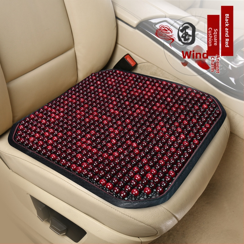 Μαξιλάρι καθίσματος αυτοκινήτου με ξύλινες χάντρες και αναπνεύσιμο γέμισμα από δίχτυ, θερινή χρήση, καθολική εφαρμογή, προσαρμοζόμενη επεξεργασία