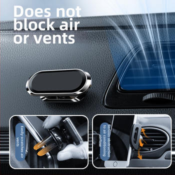 Универсален автомобилен държач за телефон, изработен от сплав, магнитно закрепване към таблото за навигация