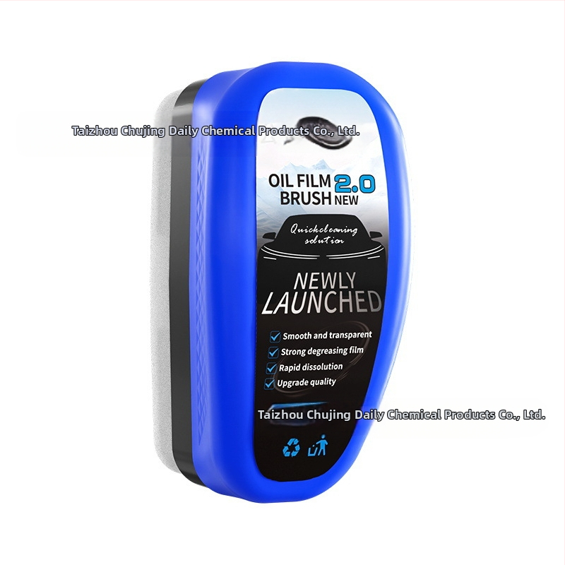 Îndepărtător de peliculă uleioasă pentru geamul automobilului cu perie de curățare – acțiune puternică de decontaminare, cu surfactanți; marcă Purple wind chime; durata de viață 3 ani