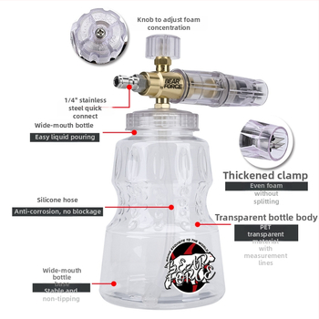 Ακροφύσιο αφρού υψηλής πίεσης για πλύσιμο αυτοκινήτων – αλουμίνιο με επικάλυψη χαλκού, πλαστικό; απόσταση ψεκασμού 2 μ.; πίεση 276 bar / 4000 psi; βάρος 0,4 kg; διαστάσεις 16×13×18 cm