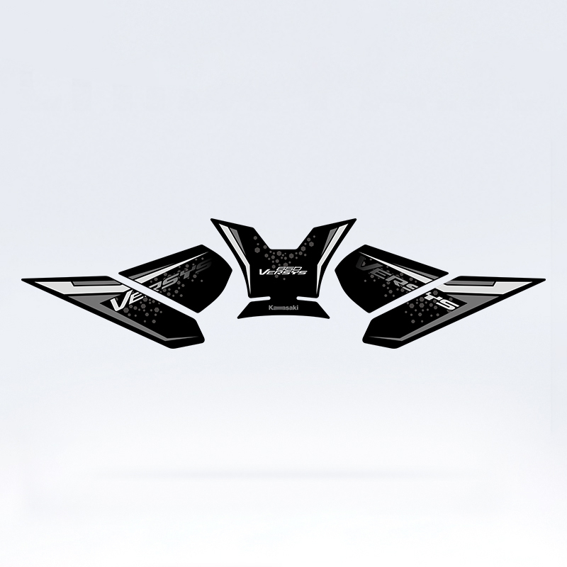Kawasaki 650 Декал за резервоар на гориво за мотоциклет – PVC, рисунка рибени кости, самозалепващ монтаж, персонализирано