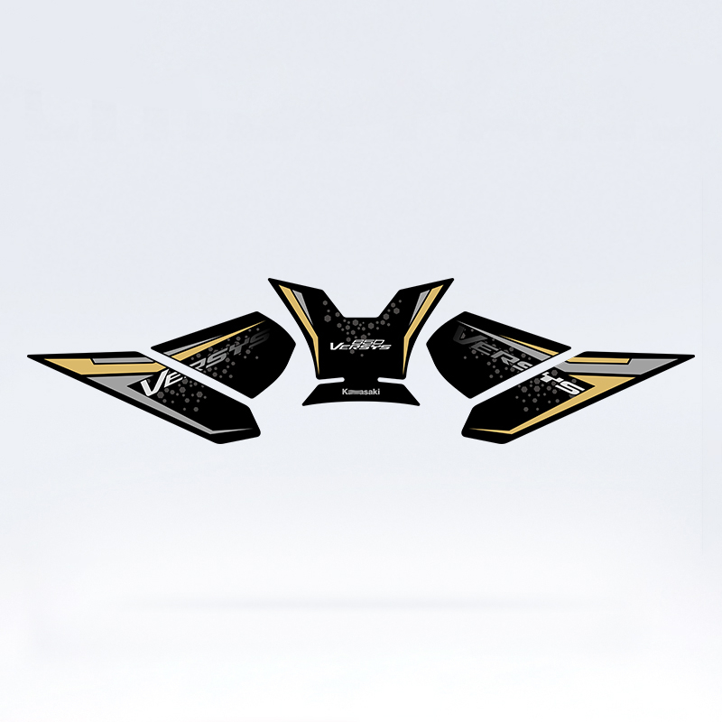 Kawasaki 650 Декал за резервоар на гориво за мотоциклет – PVC, рисунка рибени кости, самозалепващ монтаж, персонализирано