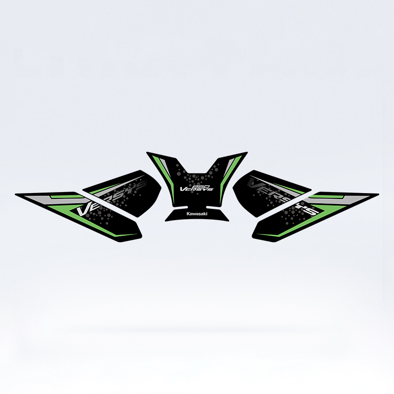 Kawasaki 650 Декал за резервоар на гориво за мотоциклет – PVC, рисунка рибени кости, самозалепващ монтаж, персонализирано