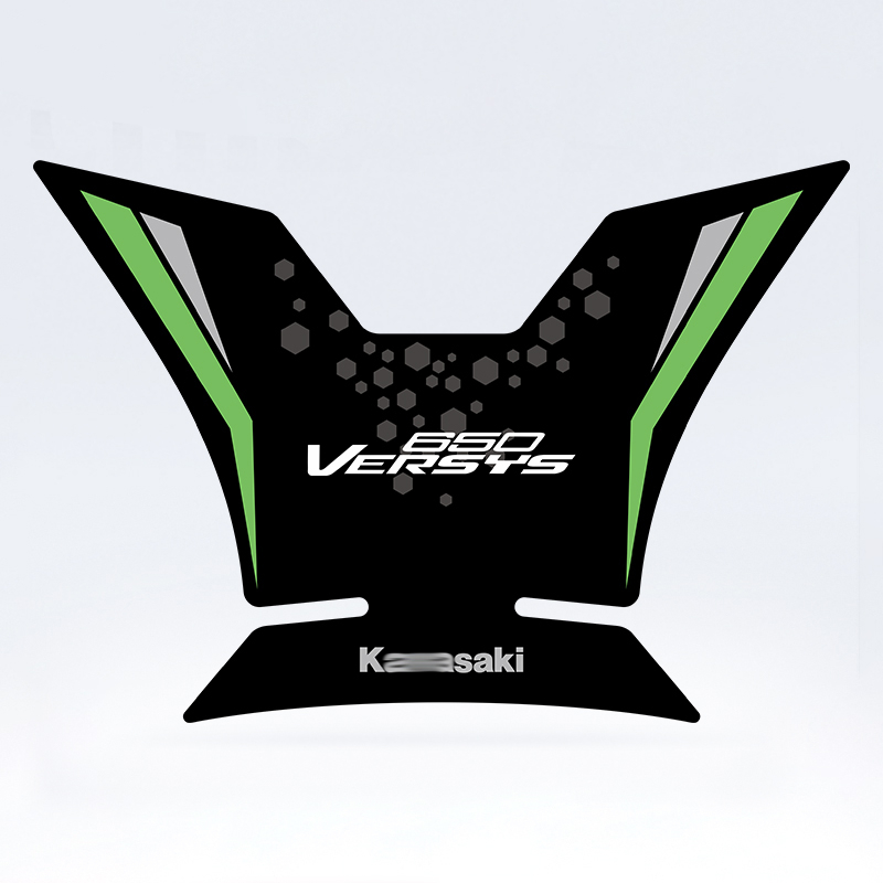 Kawasaki 650 Декал за резервоар на гориво за мотоциклет – PVC, рисунка рибени кости, самозалепващ монтаж, персонализирано