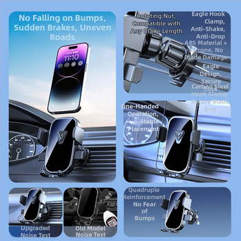 Държател за телефон за табло и въздуховод – хоризонтален и вертикален екран, щракващ монтаж, универсален за автомобили