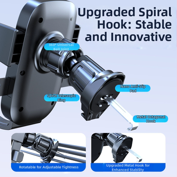 Държател за телефон за табло и въздуховод – хоризонтален и вертикален екран, щракващ монтаж, универсален за автомобили