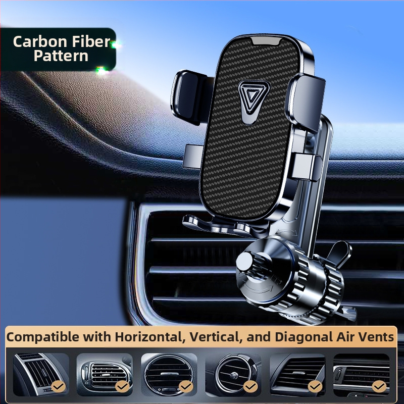 Autótelefon-tartó a műszerfalra és a szellőzőbe – vízszintes és függőleges kijelző, kattintásos rögzítés, univerzális autókhoz