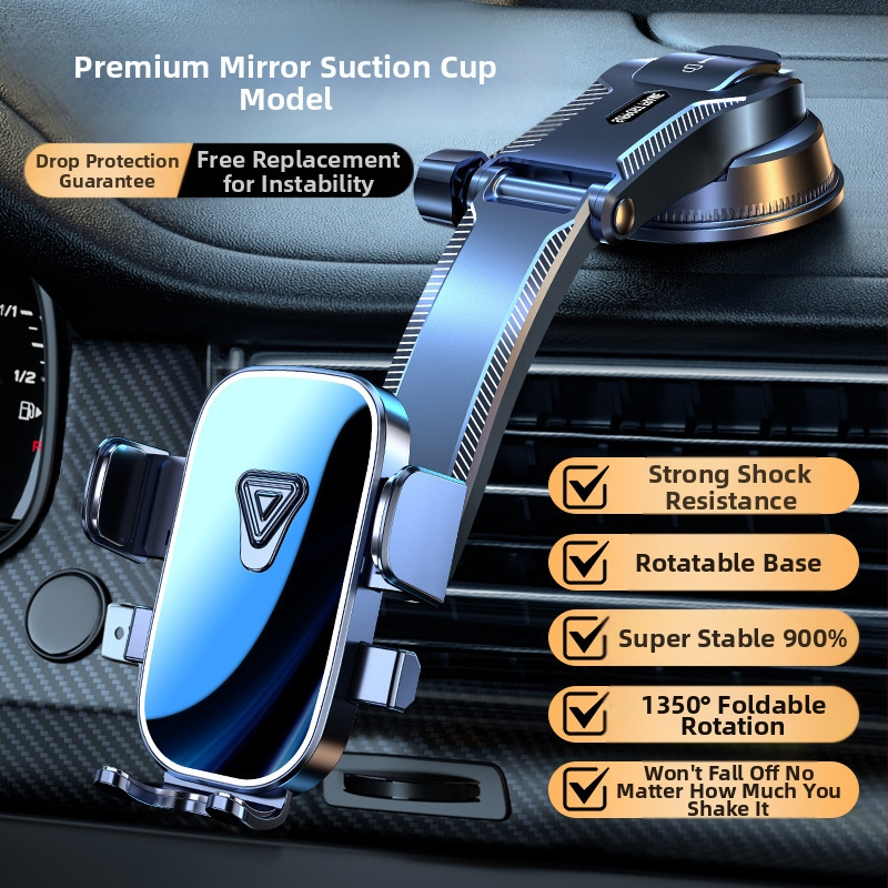 Autótelefon-tartó a műszerfalra és a szellőzőbe – vízszintes és függőleges kijelző, kattintásos rögzítés, univerzális autókhoz