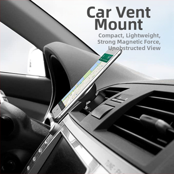 Универсален магнитен държач за телефон за автомобил, алуминиева сплав, за въздушен изход, навигационен държач