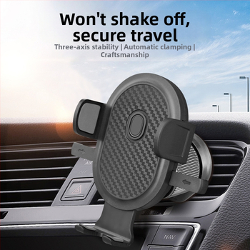 Държач за телефон за кола с въртене на 360°, регулируем, за монтаж върху въздушен отвор – щипков монтаж