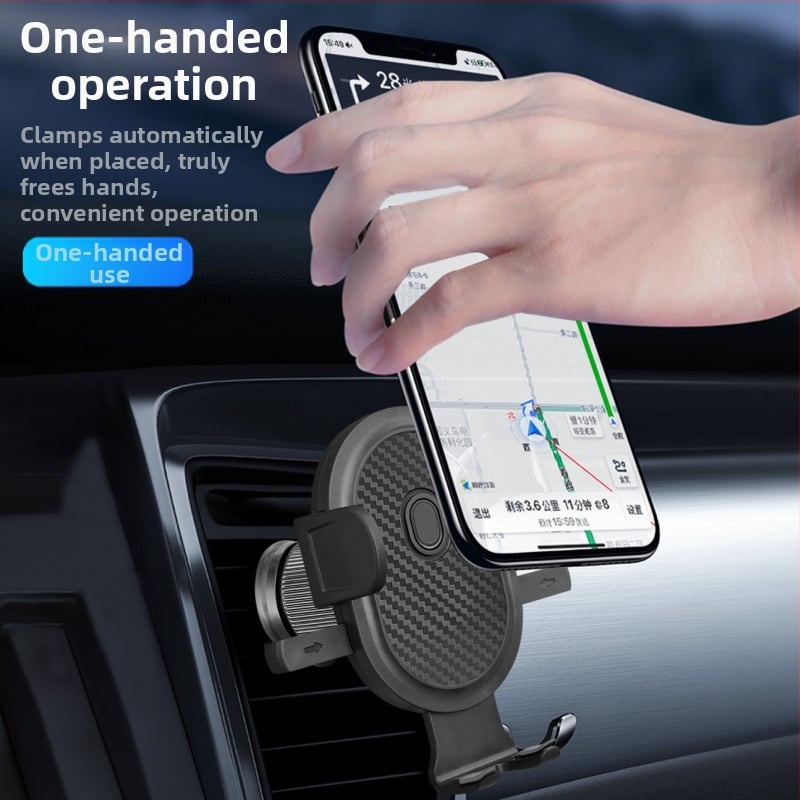 Държач за телефон за кола с въртене на 360°, регулируем, за монтаж върху въздушен отвор – щипков монтаж