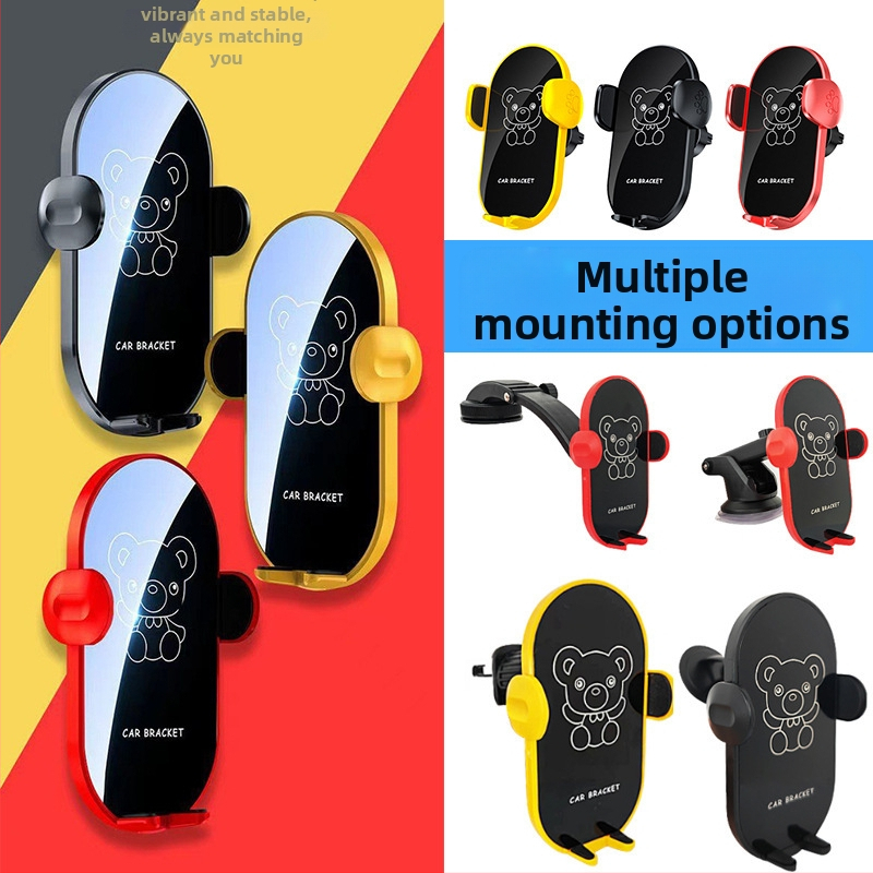 Държач за телефон за автомобилен въздушен вентил – мультяшен дизайн, мултифункционален, универсална съвместимост, монтаж със щракване, навигационна поддръжка