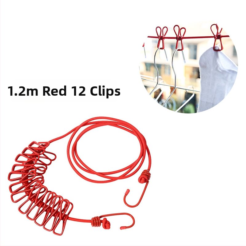 Еластично въже за сушене на дрехи на открито, прибиращо се, устойчиво на вятър, сгъваемо и разтягащо се, Friendly