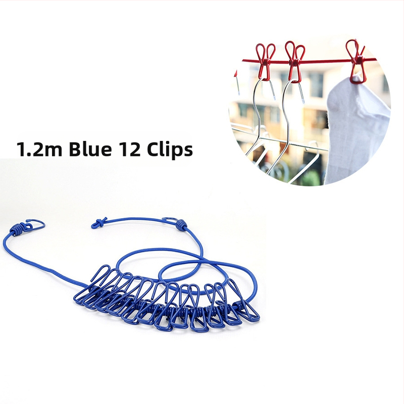 Еластично въже за сушене на дрехи на открито, прибиращо се, устойчиво на вятър, сгъваемо и разтягащо се, Friendly