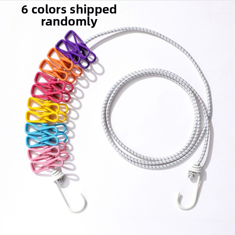 Еластично въже за сушене на дрехи на открито, прибиращо се, устойчиво на вятър, сгъваемо и разтягащо се, Friendly