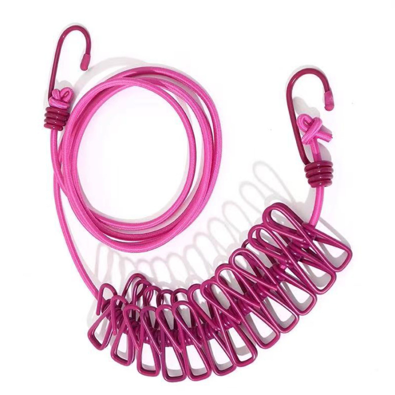 Еластично въже за сушене на дрехи на открито, прибиращо се, устойчиво на вятър, сгъваемо и разтягащо се, Friendly