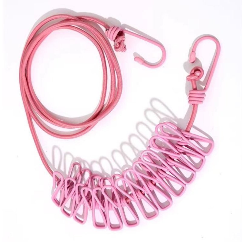 Еластично въже за сушене на дрехи на открито, прибиращо се, устойчиво на вятър, сгъваемо и разтягащо се, Friendly