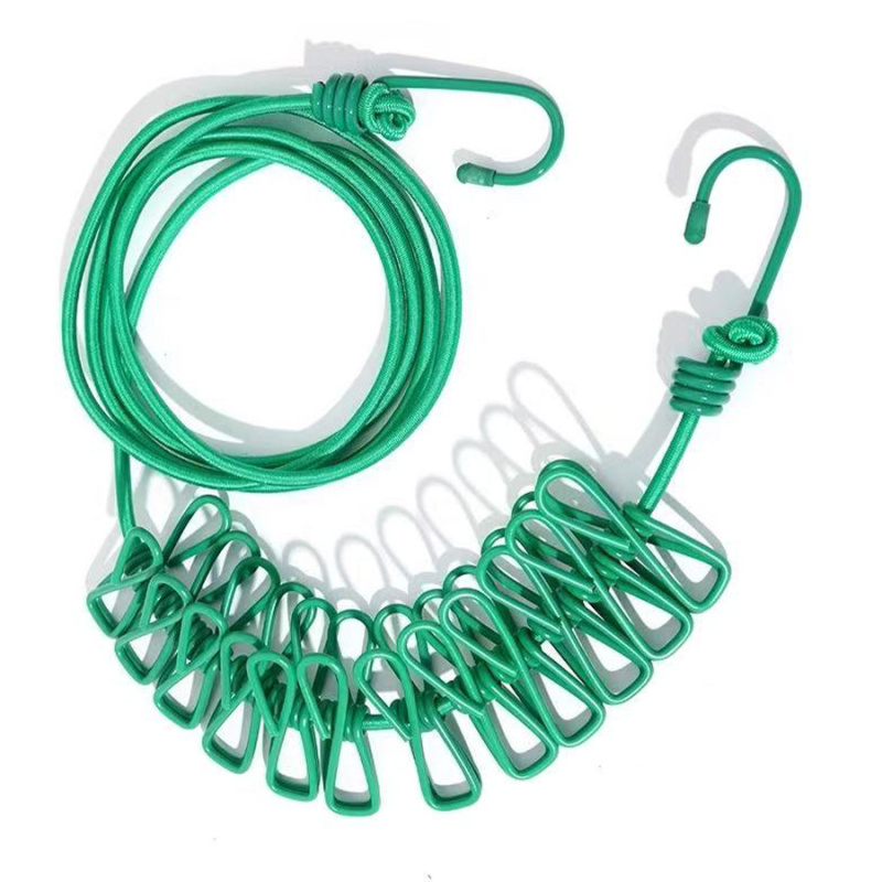 Еластично въже за сушене на дрехи на открито, прибиращо се, устойчиво на вятър, сгъваемо и разтягащо се, Friendly