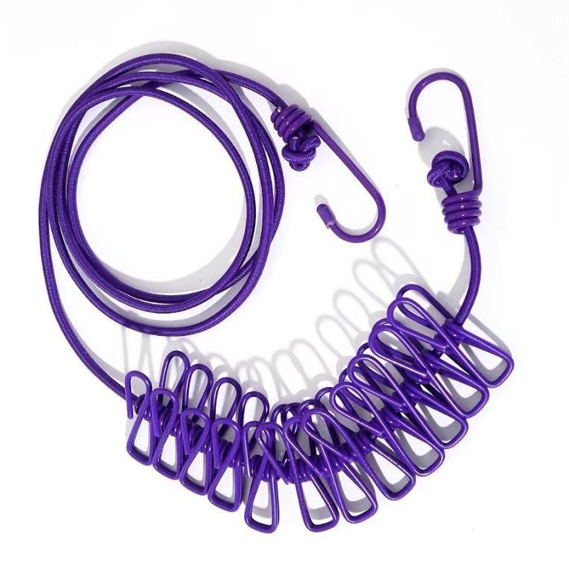 Еластично въже за сушене на дрехи на открито, прибиращо се, устойчиво на вятър, сгъваемо и разтягащо се, Friendly