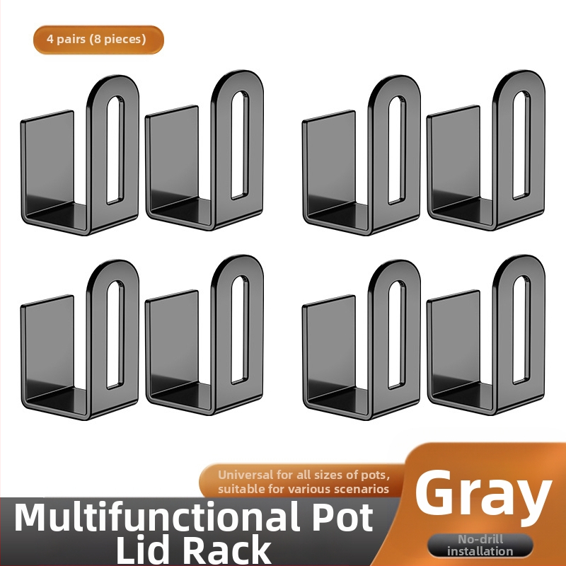 Sieninis dangtelio laikiklis puodų dangteliai ir pjaustymo lentos laikiklis, metalas, Skandinaviško stiliaus virtuvės saugojimas be įrengimo