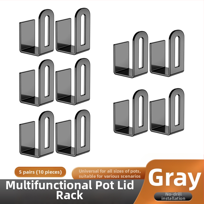 Sieninis dangtelio laikiklis puodų dangteliai ir pjaustymo lentos laikiklis, metalas, Skandinaviško stiliaus virtuvės saugojimas be įrengimo