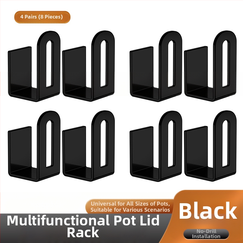 Sieninis dangtelio laikiklis puodų dangteliai ir pjaustymo lentos laikiklis, metalas, Skandinaviško stiliaus virtuvės saugojimas be įrengimo