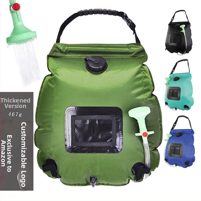 Lauko vandens maišas kempingui, nešiojamas dušo maišos, 20 L talpa, PVC ir vandeniui atsparus audinys