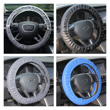 Еднократна водоустойчива покривка за волан за автомобил, защита от зацапване, пластмасов материал, подходяща за повечето волани, лесна инсталация