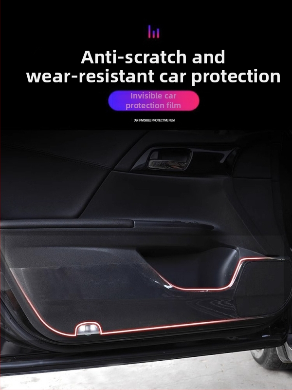 TPU филм за защита на боята на автомобила за праговете на врати, текстура кожа носорога – невидим автомобилен слой, антизалепване