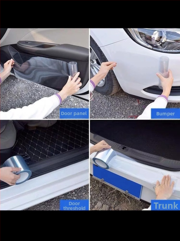 TPU филм за защита на боята на автомобила за праговете на врати, текстура кожа носорога – невидим автомобилен слой, антизалепване