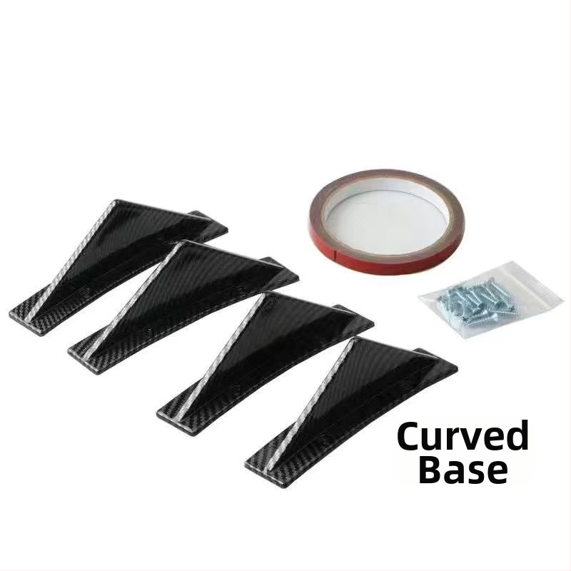 Automobilio kėbulo aerodinaminių dalių rinkinys: užpakalinis spoileris žuvies formos, užpakalinė lūpa, mažas apvalkų buferis ir važiuoklės difuzorius; pritaikymas galimas