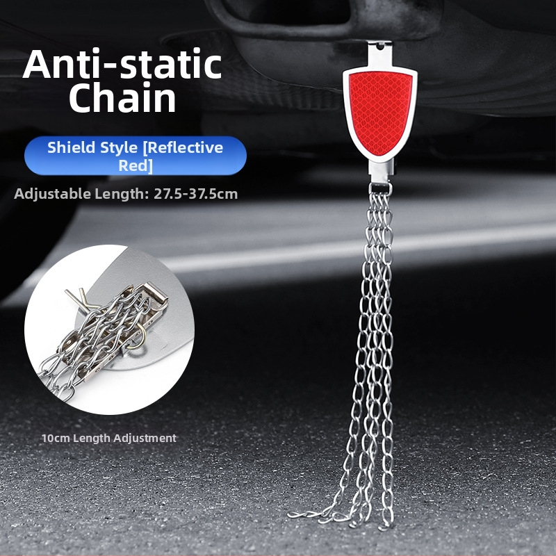 Automobilio statinio eliminatorius – reguliuojamas keturių grandinių metalinis atspindintis elektrostatinis diržas, pakabinamas tipas, antistatinis (Prekės ženklas: Turning Point)