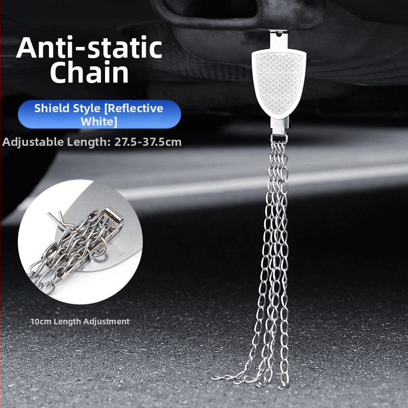 Automobilio statinio eliminatorius – reguliuojamas keturių grandinių metalinis atspindintis elektrostatinis diržas, pakabinamas tipas, antistatinis (Prekės ženklas: Turning Point)