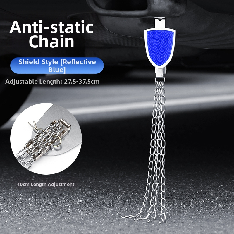 Automobilio statinio eliminatorius – reguliuojamas keturių grandinių metalinis atspindintis elektrostatinis diržas, pakabinamas tipas, antistatinis (Prekės ženklas: Turning Point)