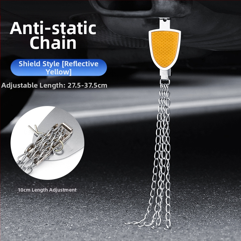 Automobilio statinio eliminatorius – reguliuojamas keturių grandinių metalinis atspindintis elektrostatinis diržas, pakabinamas tipas, antistatinis (Prekės ženklas: Turning Point)