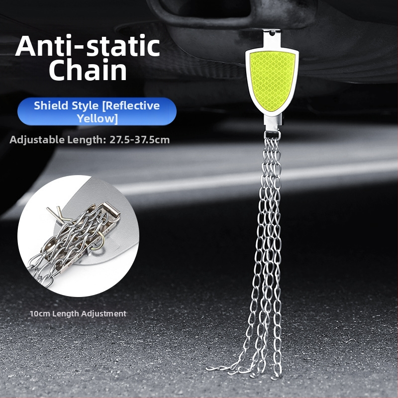 Automobilio statinio eliminatorius – reguliuojamas keturių grandinių metalinis atspindintis elektrostatinis diržas, pakabinamas tipas, antistatinis (Prekės ženklas: Turning Point)