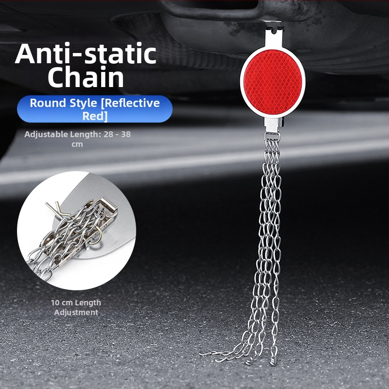 Automobilio statinio eliminatorius – reguliuojamas keturių grandinių metalinis atspindintis elektrostatinis diržas, pakabinamas tipas, antistatinis (Prekės ženklas: Turning Point)