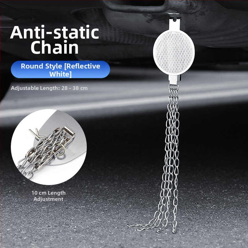 Automobilio statinio eliminatorius – reguliuojamas keturių grandinių metalinis atspindintis elektrostatinis diržas, pakabinamas tipas, antistatinis (Prekės ženklas: Turning Point)