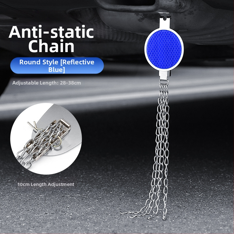 Automobilio statinio eliminatorius – reguliuojamas keturių grandinių metalinis atspindintis elektrostatinis diržas, pakabinamas tipas, antistatinis (Prekės ženklas: Turning Point)